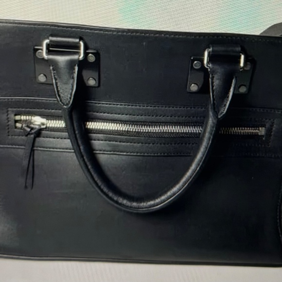 Rag & Bone Pilot Black Leather Satchel Bag - Picture 4 of 7